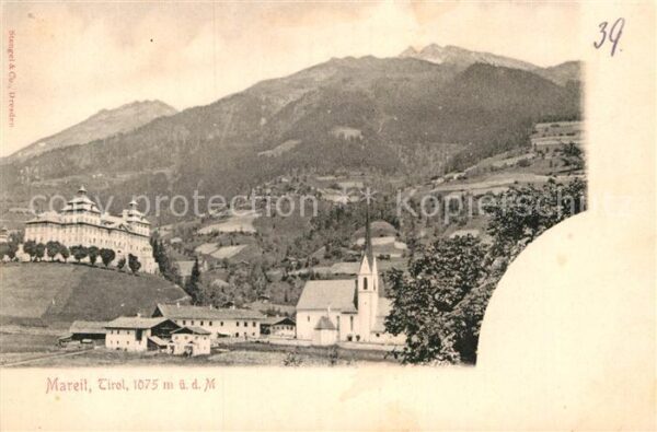 Mareit Sterzing Suedtirol Ortsansicht mit Kirche Schloss