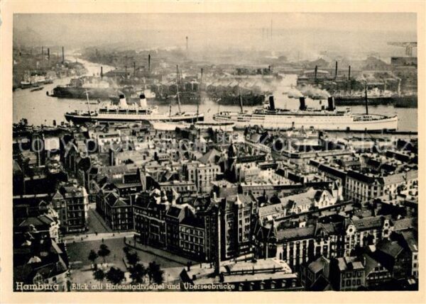 Hamburg Hafenstadtviertel und Überseebrücke Dam