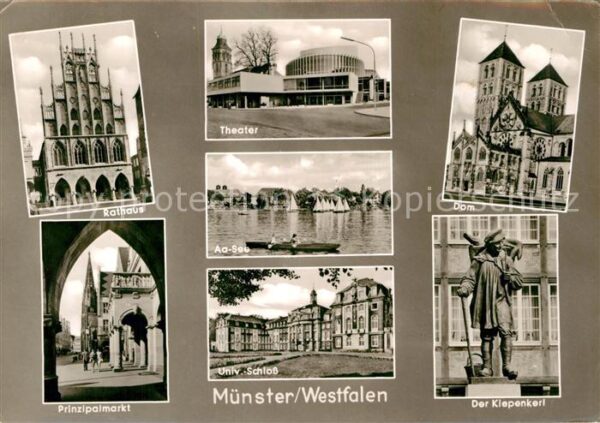 Muenster Westfalen Rathaus Prinzipalmarkt Theater Aasee Un