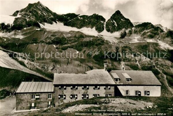 Wiesbadener Huette Berghaus Silvrettahorn Schneeglocke Sch