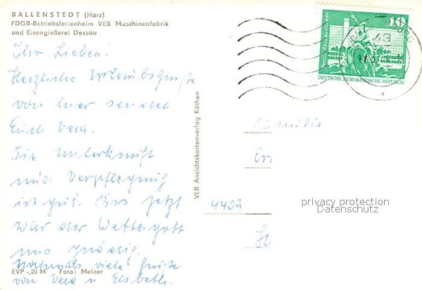 Ballenstedt FDGB Betriebsferienheim VEB Maschinenfa – Bild 2