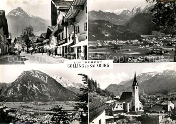 Golling Salzach Hauptstrasse Kirche Panorama mit Hohem