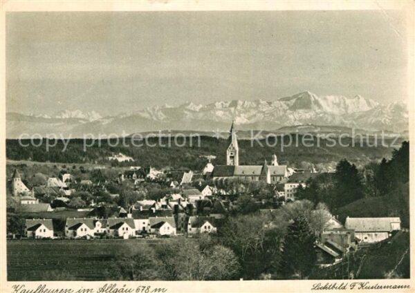 Kaufbeuren Stadtpanorama mit Kirche Blick auf Zugs