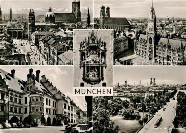 Muenchen Odeonsplatz Neues Rathaus Glockenspiel