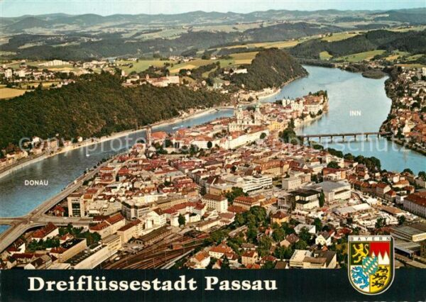 Passau Dreiflüssestadt Mündung Inn Ilz Donau F