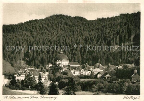 St Blasien Blick zum Dom vom Hans Thoma Weg Kneipp
