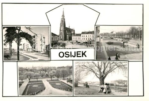 Osijek Croatia Teilansichten Hochhaus Marktplatz Kirch