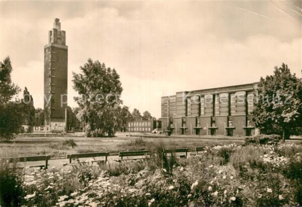 Magdeburg Aussichtsturm Stadthalle Kulturpark Rot