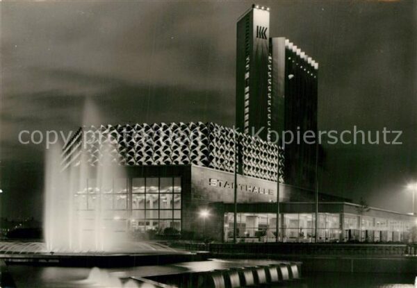 Karl-Marx-Stadt Stadthalle mit Interhotel Kongress Font