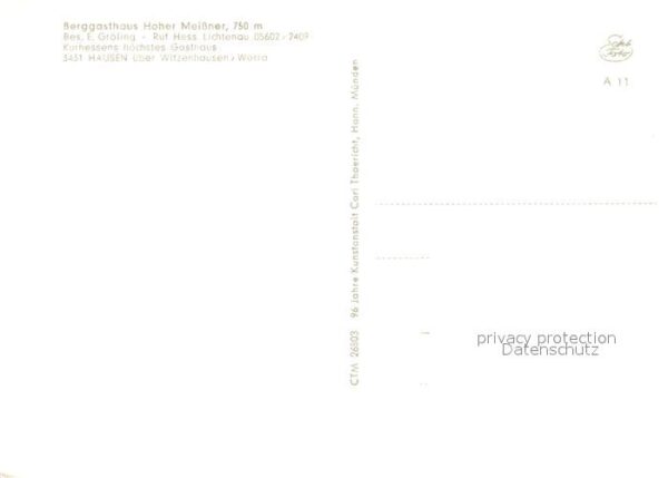 Hausen Witzenhausen Berggasthaus Hoher Meissner Sender Wald – Bild 2