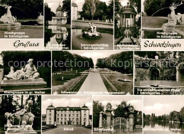 Schwetzingen Hirschgruppe Schlossgarten Moschee Font