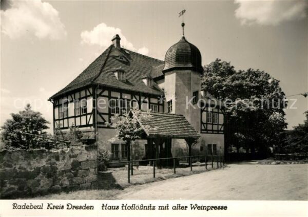 Radebeul Haus Hoflössnitz mit alter Weinpresse H