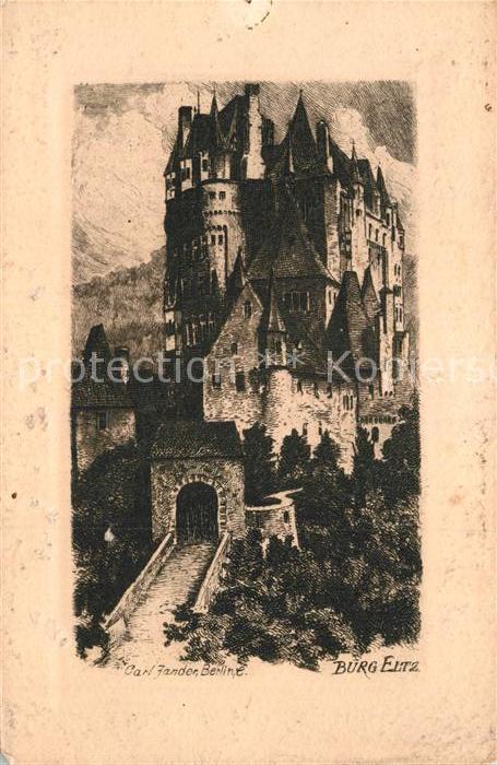 Kuenstlerkarte Carl Jander Burg Eltz