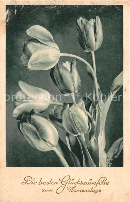 Namenstag Namenskarte Glückwunsch Tulpen