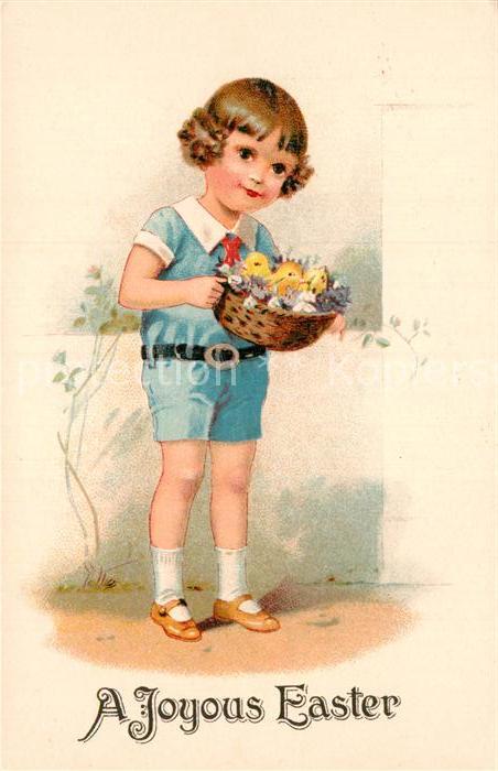 Ostern Easter Paques Kind Küken Litho