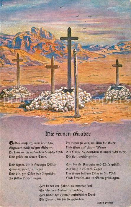 Kuenstlerkarte Rudolf Presber Die fernen Gräber Deutsc