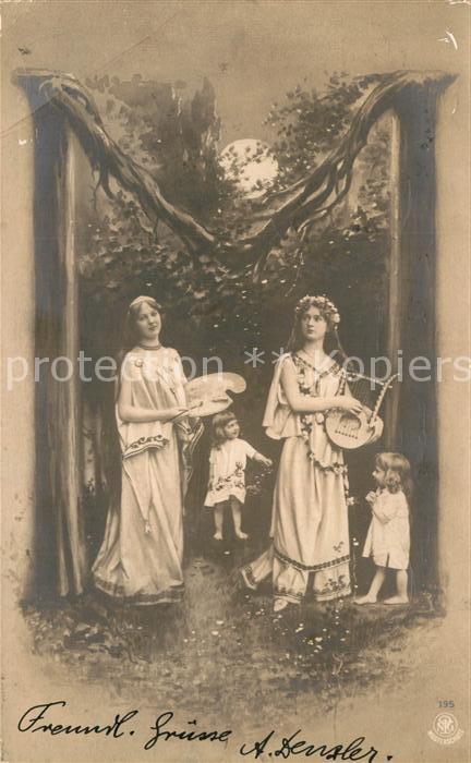 Foto NPG Nr. 195 Kinder Harfe Farbpalette