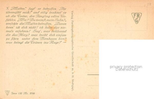 Goethe Johann Wolfgang von Hermann und Dorothea Künstlerkarte F. E – Bild 2
