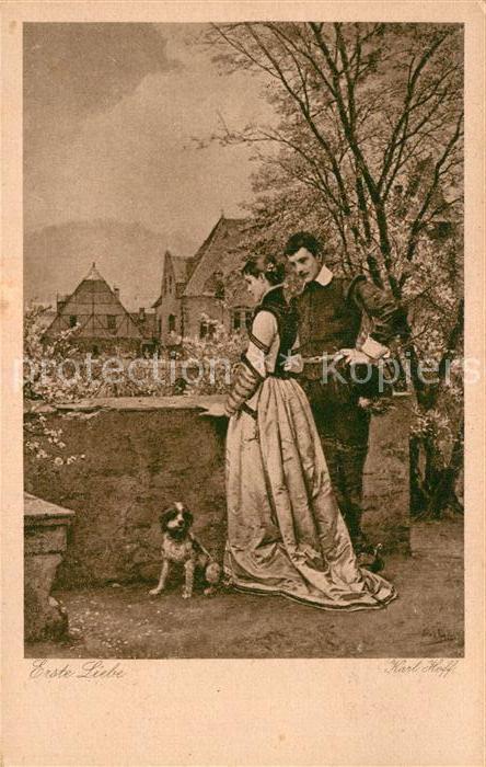 Kuenstlerkarte Karl Hoff Erste Liebe
