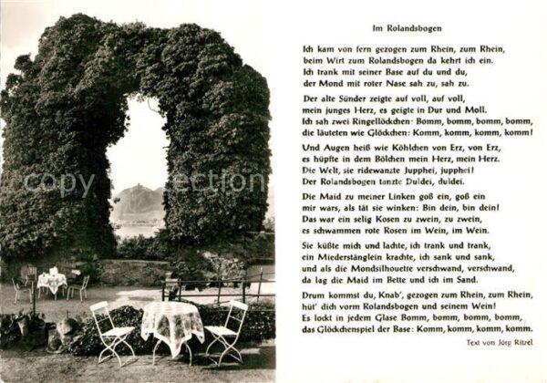 Liederkarte Im Rolandsbogen Rolandswerth