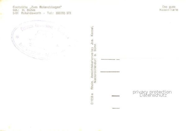 Liederkarte Im Rolandsbogen Rolandswerth – Bild 2