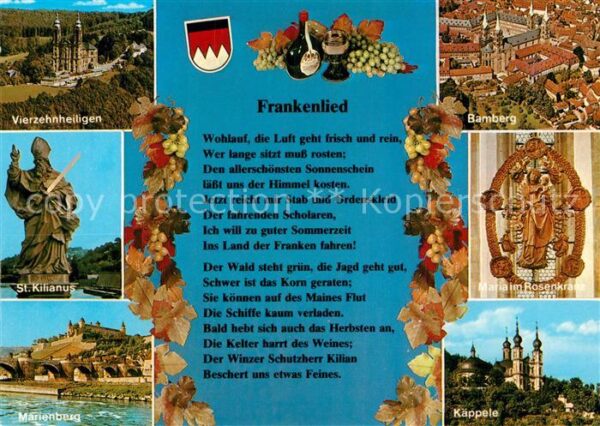 Liederkarte Frankenlied Vierzehnheiligen Bamberg Kä