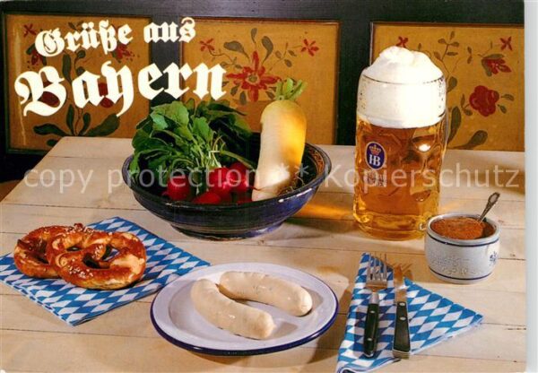 Bier Brotzeit Bayern Weisswurst Brezel Radie