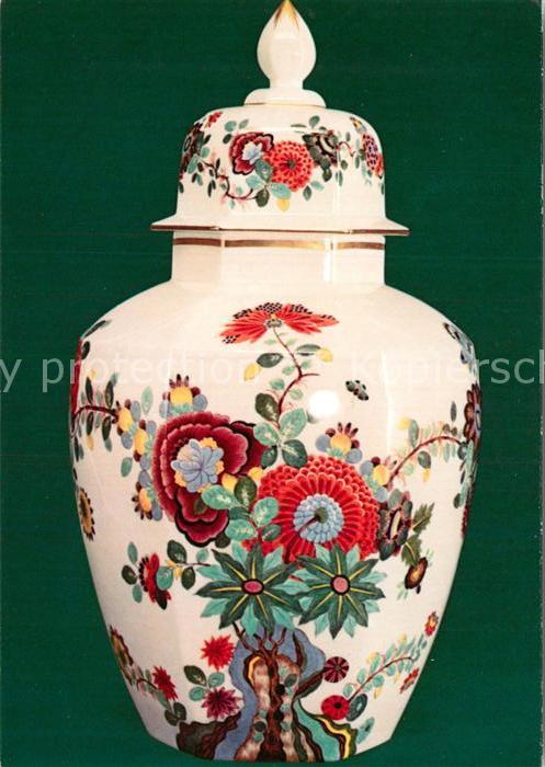 Vase Deckelvase Indisch-Malerei Schauhalle P