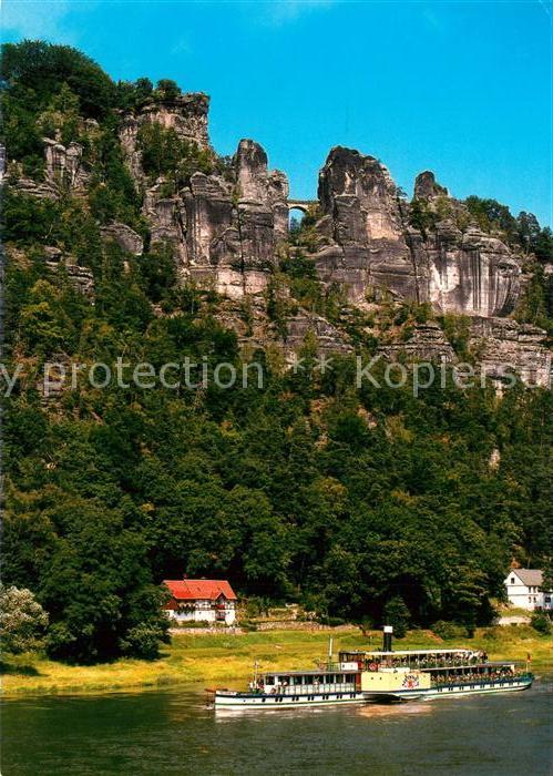 Dampfer Seitenrad Meissen Basteifelsen Basteibrücke