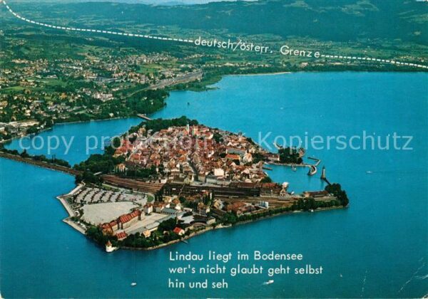 Grenze Douane Zoll Lindau Bodensee Fliegeraufnahme