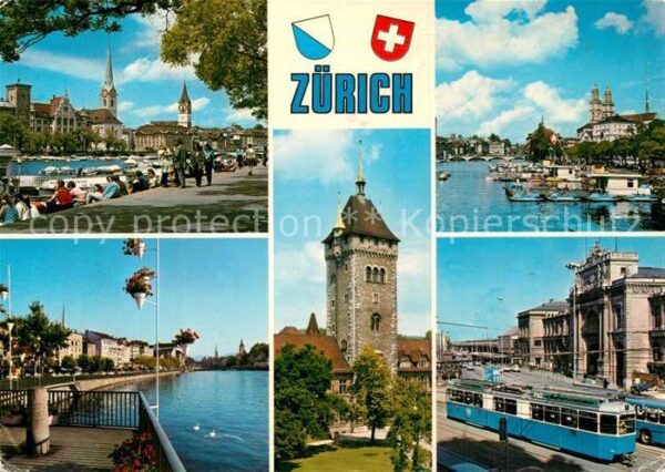 Strassenbahn Zürich Limmatquai Fraumünster St. Peter