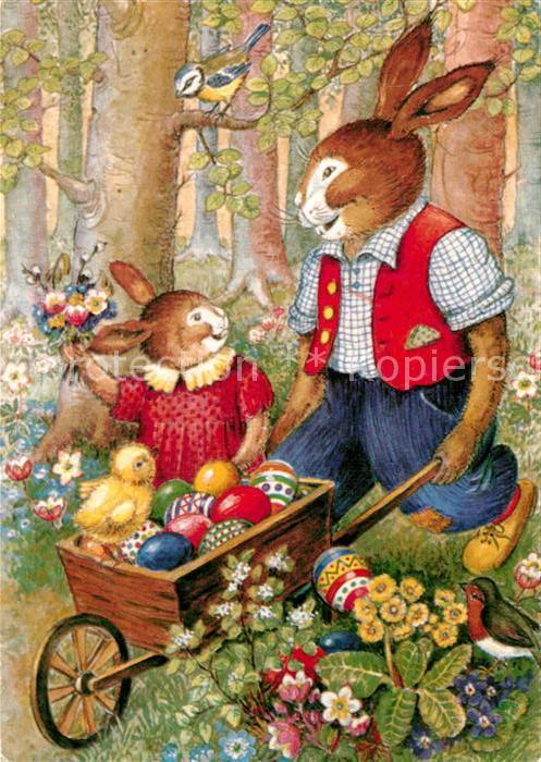 Vermenschlicht Hase Künstlerkarte Almuth Ekström Der O