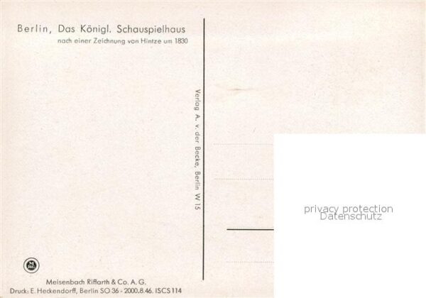 Kuenstlerkarte Hintze Berlin Königliches Schauspielhau – Bild 2