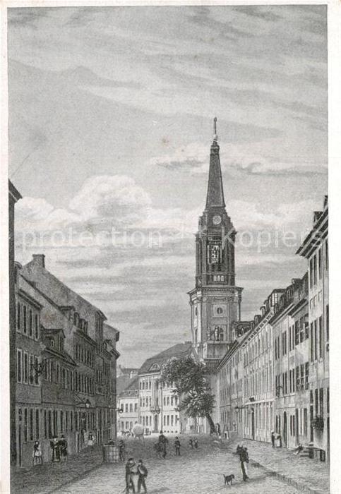 Kuenstlerkarte Gärtner Berlin Parochialkirche um 1830