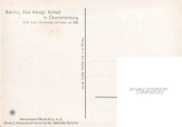 Kuenstlerkarte Lütke Berlin Königliches Schloss Charlo – Bild 2