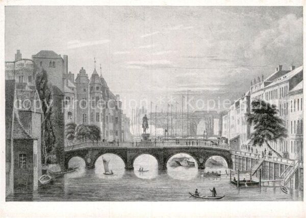 Kuenstlerkarte Hintze Berlin Lange Brücke um 1830