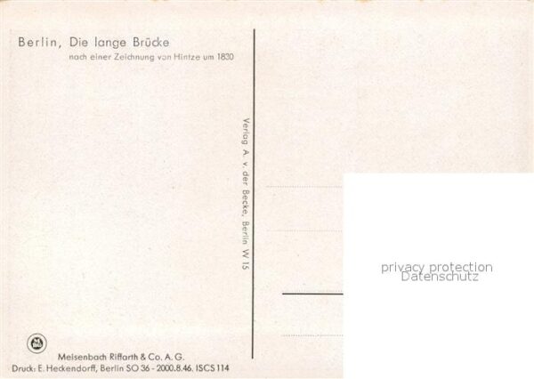 Kuenstlerkarte Hintze Berlin Lange Brücke um 1830 – Bild 2