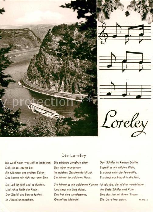 Liederkarte Die Loreley H. Heine