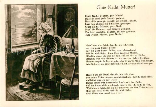 Liederkarte Gute Nacht Mutter