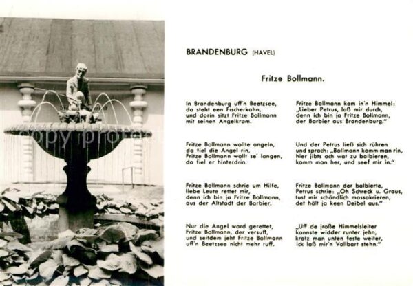 Gedicht auf AK Fritze Bollmann Brandenburg Havel