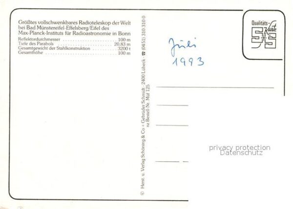 Astronomie Radioteleskop Bad Münstereifel Effelsbe – Bild 2