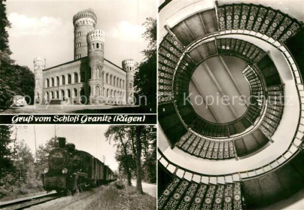 Granitz Ruegen Ehem Jagdschlos Bäderbahn Wendeltreppe
