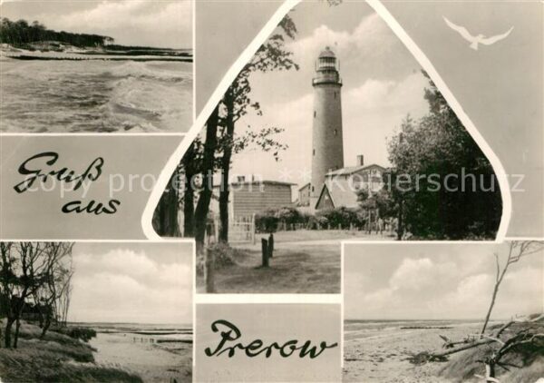 Prerow Ostseebad Strandpartien Dünen Leuchtturm