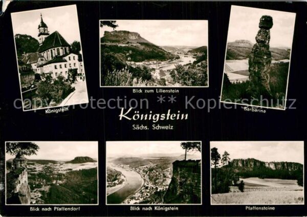 Koenigstein Saechsische Schweiz Kirche Lilienstein Barbarine Pfaffendor
