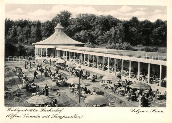 Uelzen Lueneburger Heide Waldgaststätte Fischerhof Veranda mit T