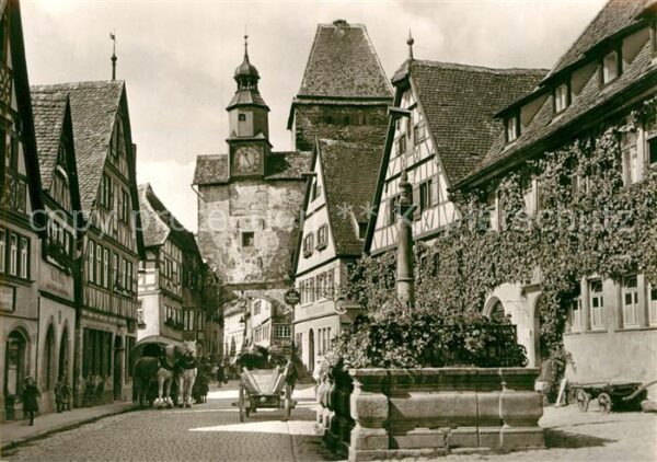 Rothenburg Tauber Rödergasse mit Markusturm