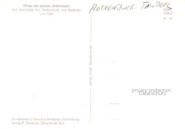Rothenburg Tauber Alte Schmiede mit Thomasturm und Rödert – Bild 2