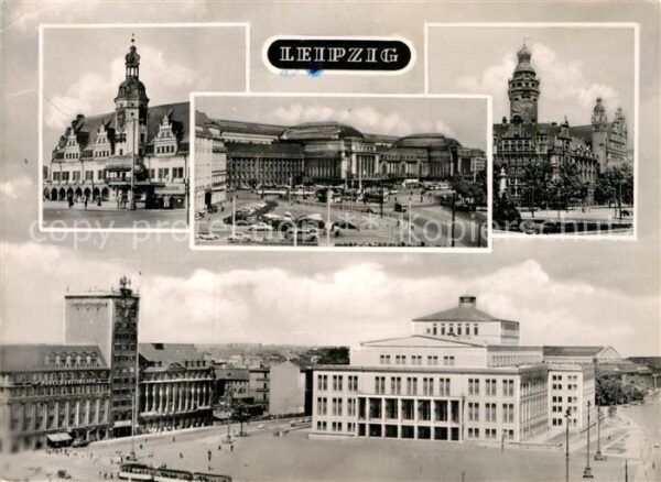 Leipzig Altes und neues Rathaus Hauptbahnhof Op