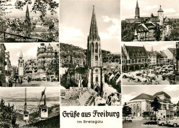 Freiburg Breisgau Schlossbergblick Martinstor Schauinslan