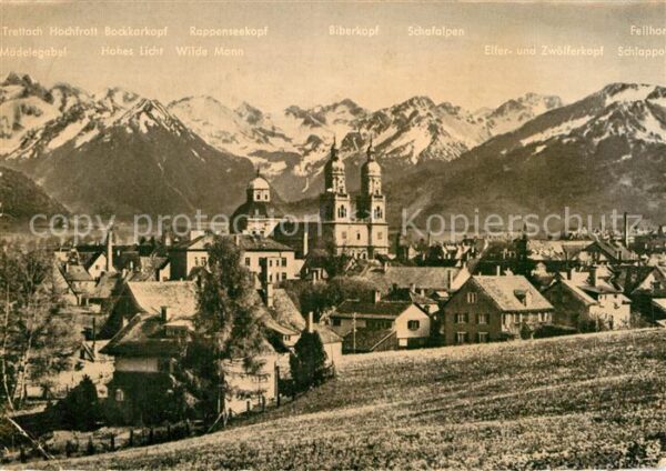 Kempten Allgaeu mit Allgäuer Hochgebirgskette